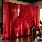 Chiffon Drapery Panel in Red/Lipstck 1193 - drapery view 4