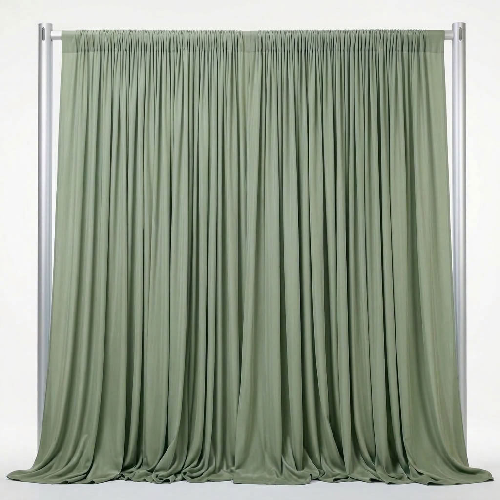 Interlock (Stretch) Drapery Panel in Sage/S 8176 - fabric view 1