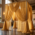 Chiffon Drapery Panel in Gold 1188 - drapery view 7