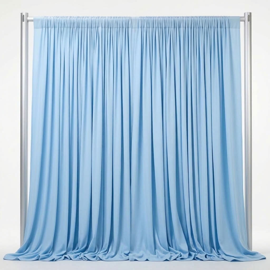 Interlock (Stretch) Drapery Panel in Baby/Blue 1120 - fabric view 2