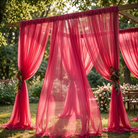 Chiffon Drapery Panel in Fuchsia 1220 - drapery view 6