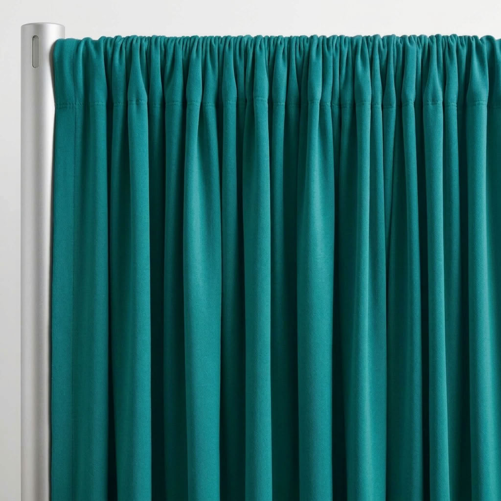 Interlock (Stretch) Drapery Panel in Jade/D 2001 - hanging drapery