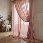 Chiffon Drapery Panel in Rose/Powder 318 - drapery view 7
