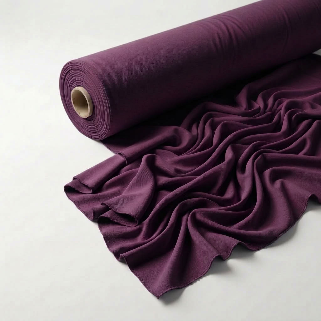Interlock (Stretch) Wholesale Fabric in Plum/D 76 - fabric roll