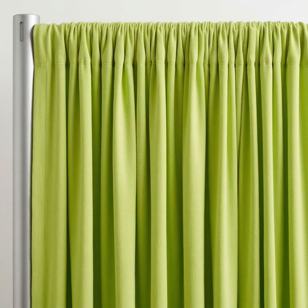 Interlock (Stretch) Drapery Panel in Lime 1203 - hanging drapery