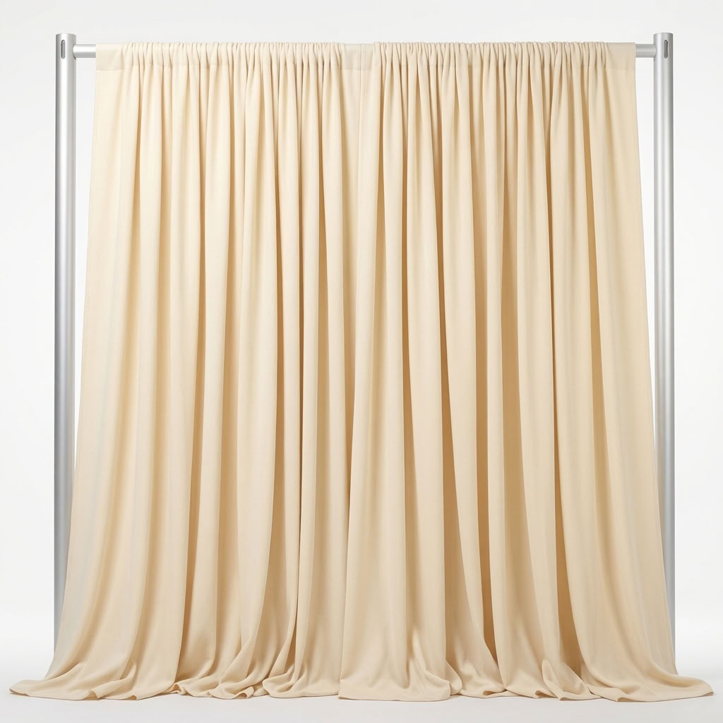 Interlock (Stretch) Drapery Panel in Vanilla 1111 - fabric view 1
