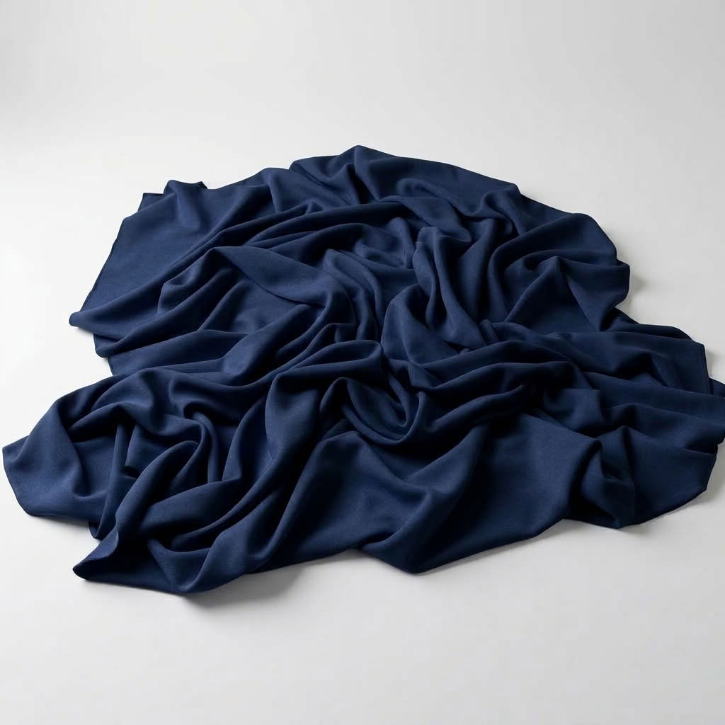 Interlock (Stretch) Drapery Panel in Navy 1245 - fabric detail 2