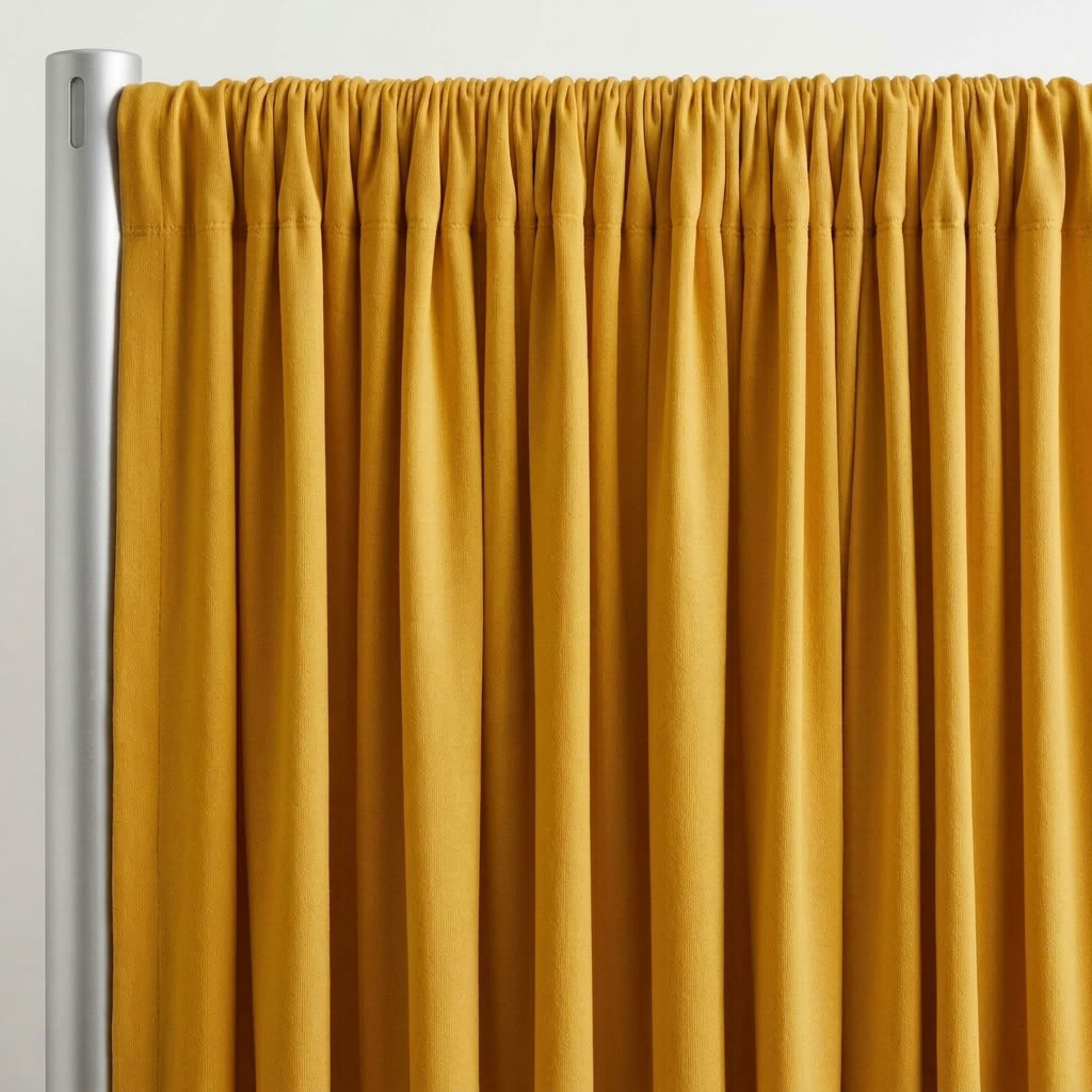 Interlock (Stretch) Drapery Panel in Gold 2009 - hanging drapery