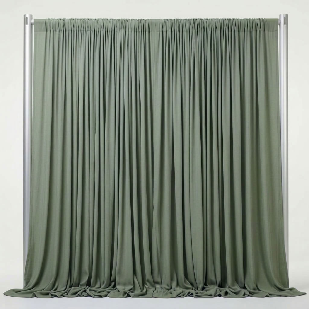 Interlock (Stretch) Drapery Panel in Sage/Green 1751 - fabric view 2