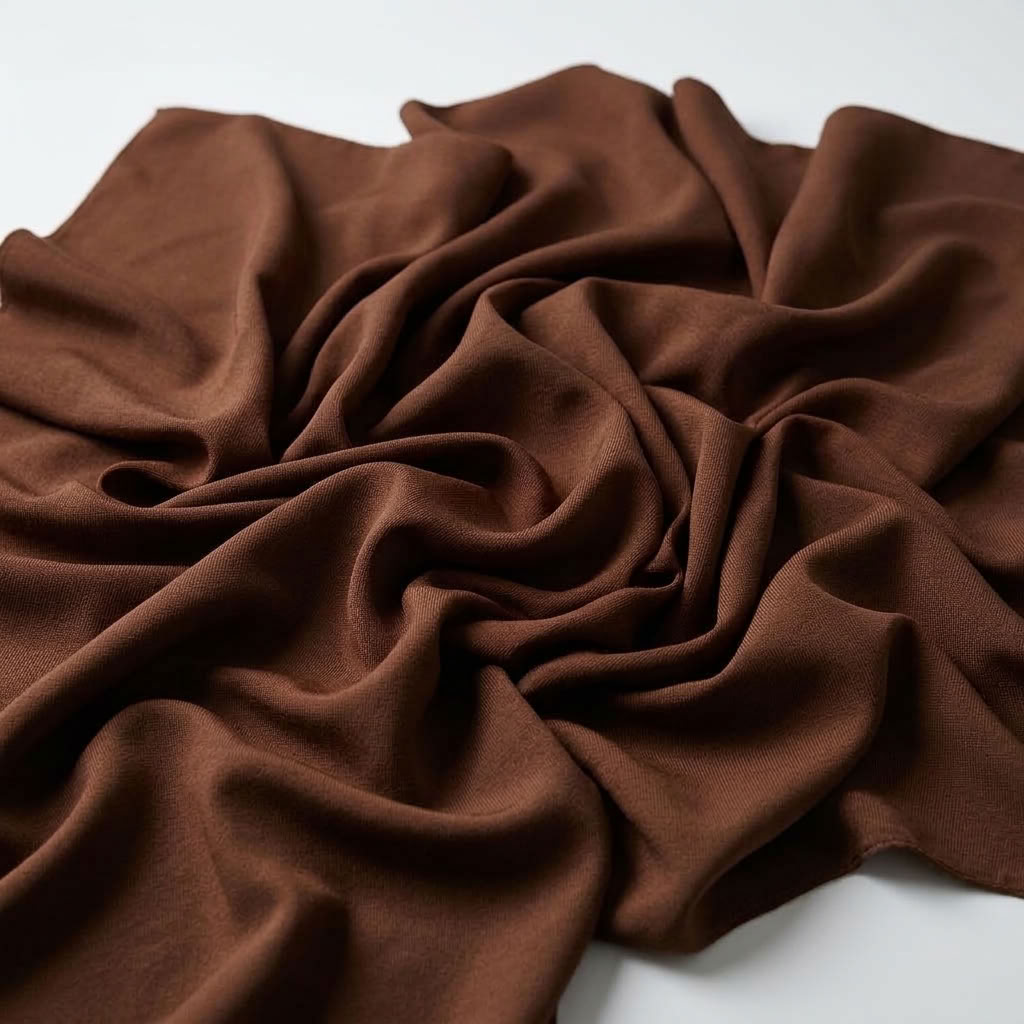 Interlock (Stretch) Drapery Panel in Brown 1266 - fabric detail 1