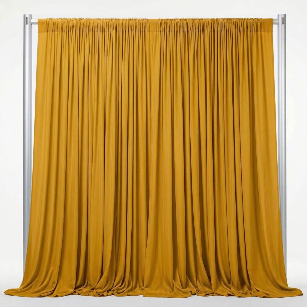 Interlock (Stretch) Drapery Panel in Gold 2009 - fabric view 1