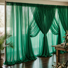 Chiffon Drapery Panel in Emerald 5641 - drapery view 5