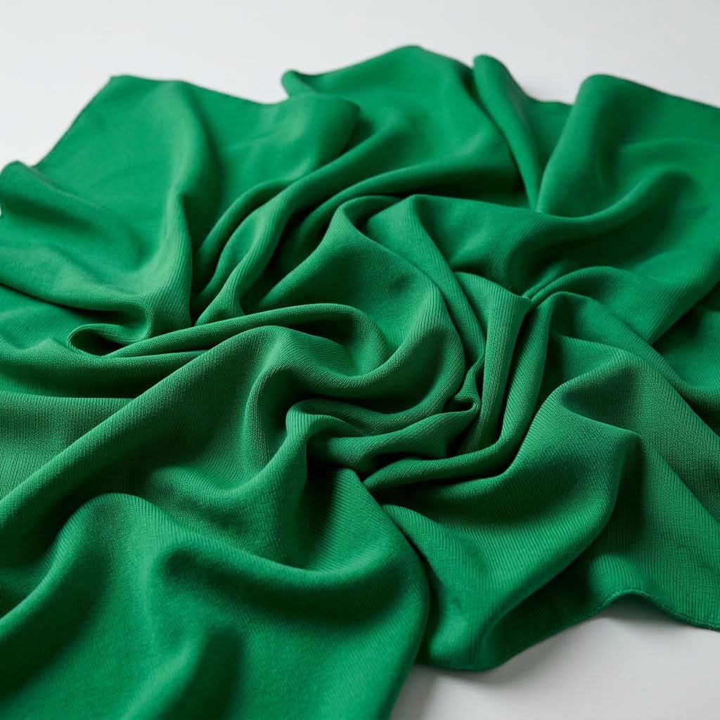 Interlock (Stretch) Wholesale Fabric in Green 1875 - loose-fold fabric view