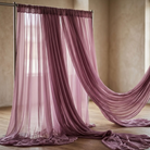 Chiffon Drapery Panel in Mauve 1271 - drapery view 6