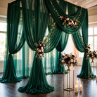 Chiffon Drapery Panel in Emerald 5638 - drapery view 6