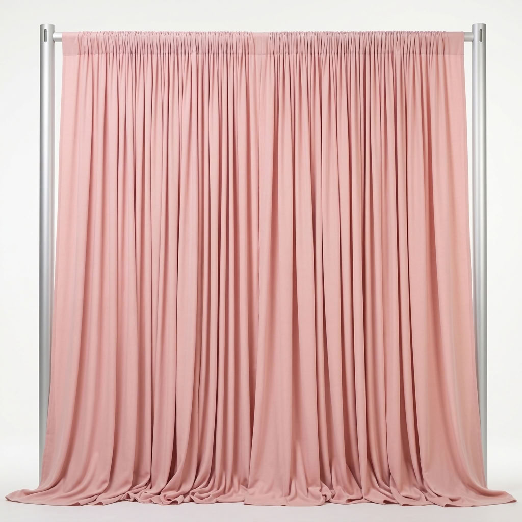 Interlock (Stretch) Drapery Panel in Rose Powder 1818 - fabric view 2