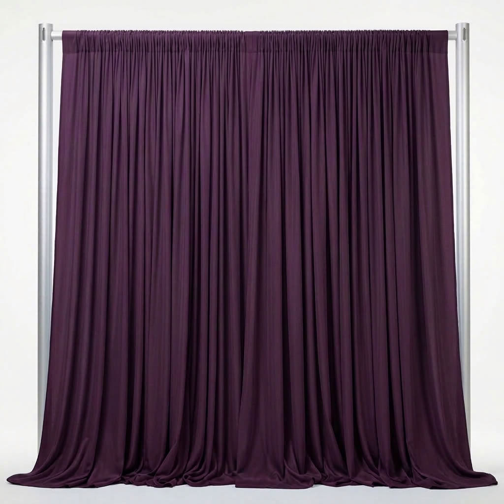 Interlock (Stretch) Drapery Panel in Plum/D 76 - fabric view 2