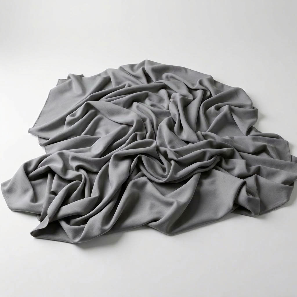 Interlock (Stretch) Wholesale Fabric in Gray 3217 - piled fabric view