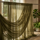 Chiffon Drapery Panel in Olive 1337 - drapery view 1