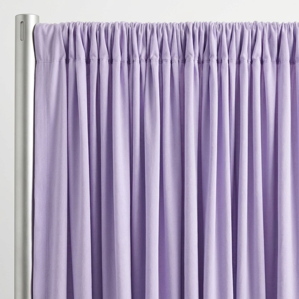 Interlock (Stretch) Drapery Panel in Lilac 1172 - hanging drapery