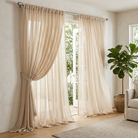 Chiffon Drapery Panel in Beige 9940 - drapery view 4