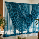 Chiffon Drapery Panel in Aqua 1136 - drapery view 8