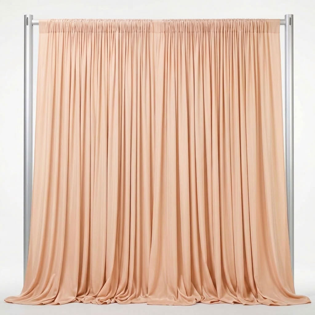 Interlock (Stretch) Drapery Panel in Peach 1176 - fabric view 1