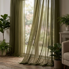 Chiffon Drapery Panel in Olive 1337 - drapery view 4