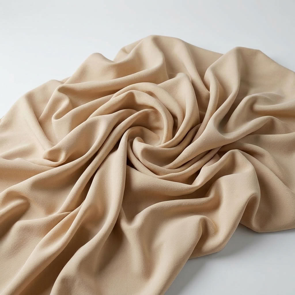 Interlock (Stretch) Drapery Panel in Khaki/L 1326 - fabric detail 1