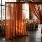 Chiffon Drapery Panel in Rust 1349 - drapery view 7