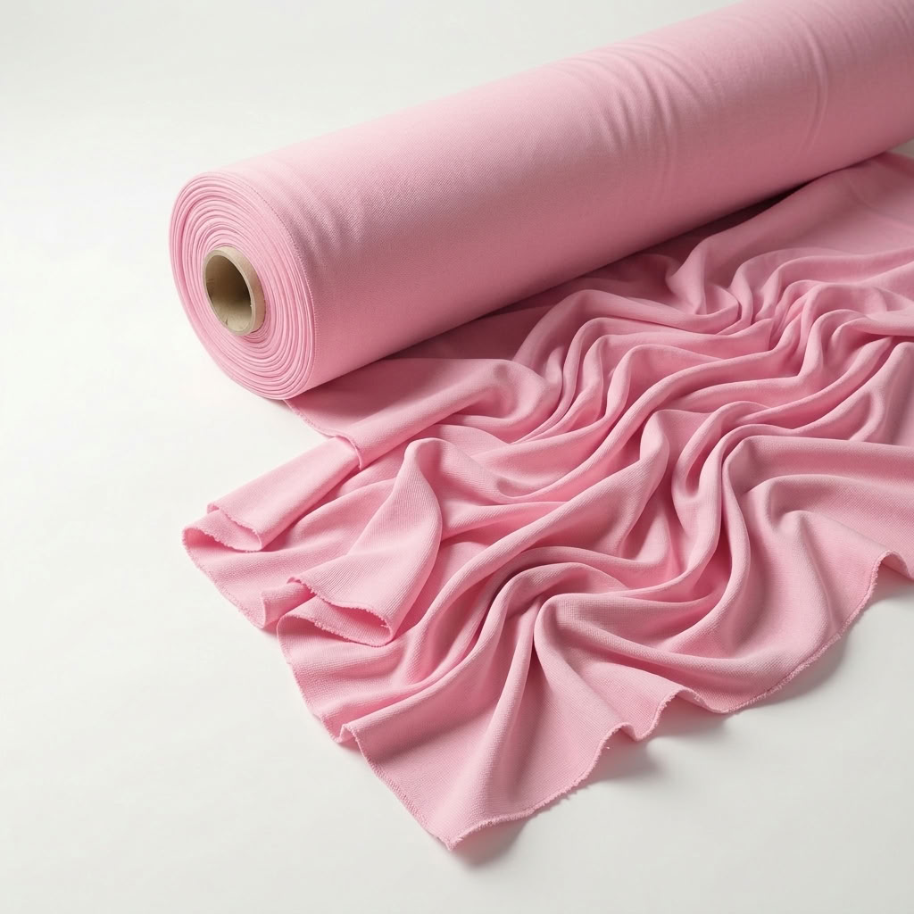 Interlock (Stretch) Wholesale Fabric in Pink Bubble 8602 - fabric roll