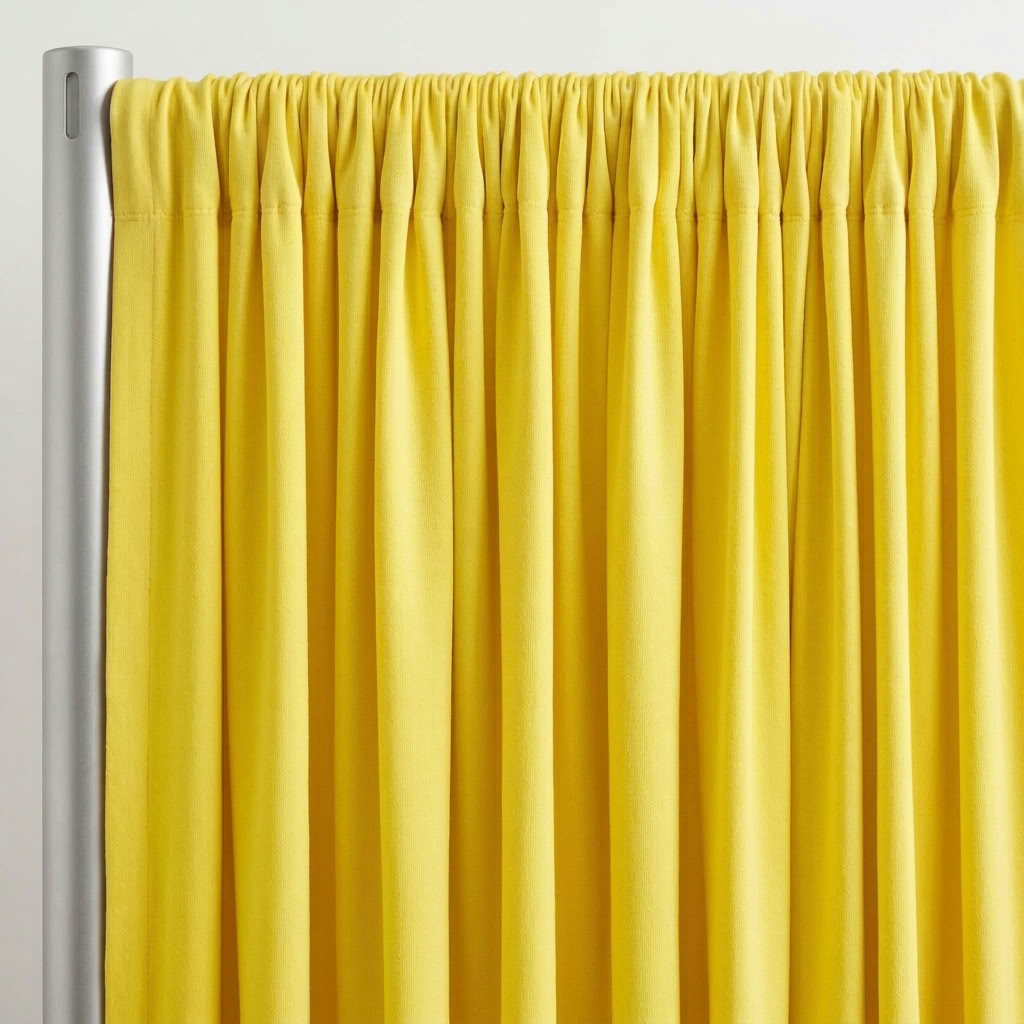 Interlock (Stretch) Drapery Panel in Lemon 3559 - hanging drapery