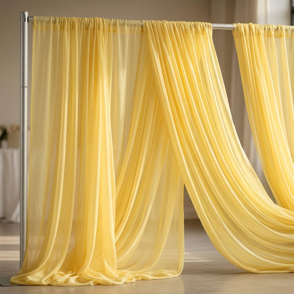 Chiffon Drapery Panel in Lemon Lush 7737 - drapery view 6