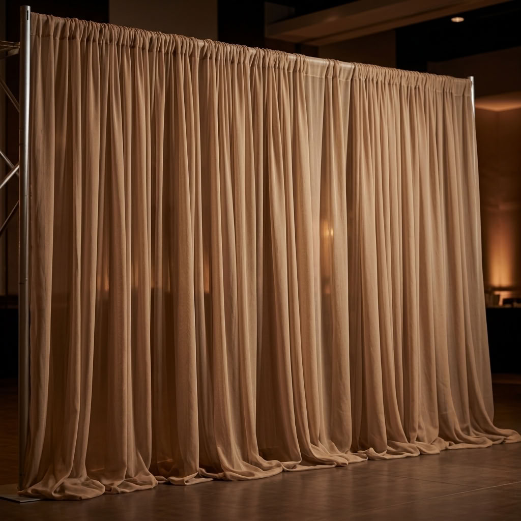 Chiffon Drapery Panel in Tan 2035 - drapery view 8