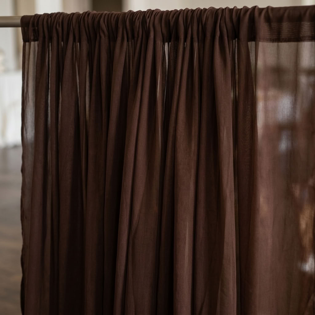 Chiffon Drapery Panel in Brown 1266 - drapery view 5