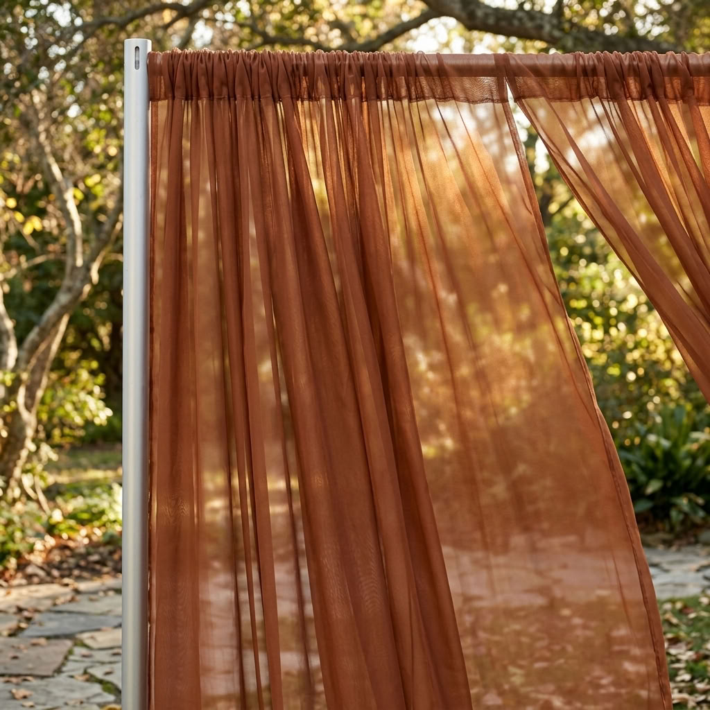 Chiffon Drapery Panel in Copper 0023 - drapery view 4