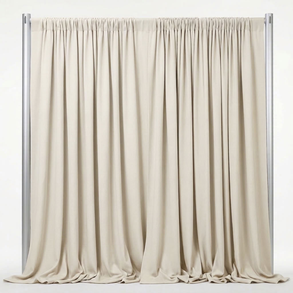 Interlock (Stretch) Drapery Panel in Ivory/D 1113 - fabric view 1
