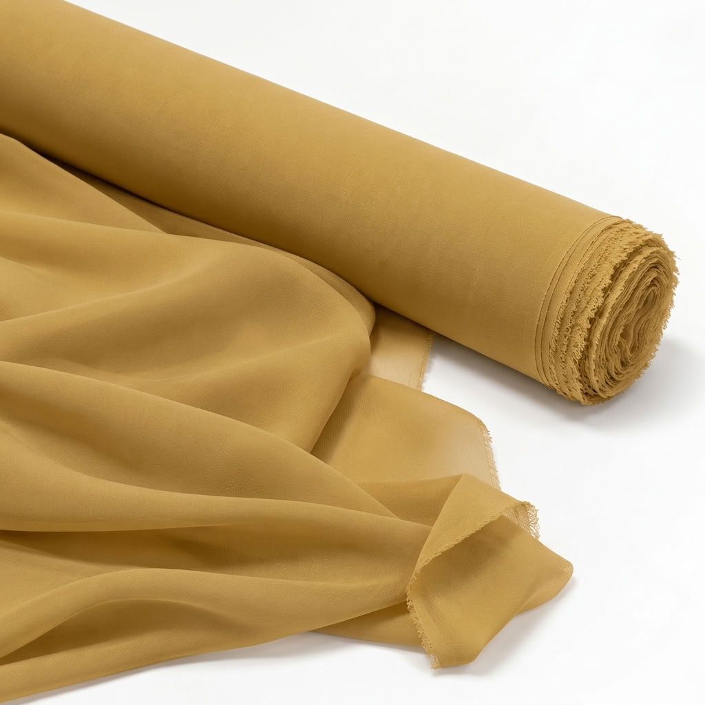 Chiffon Drapery Panel in Gold 1187 - fabric roll