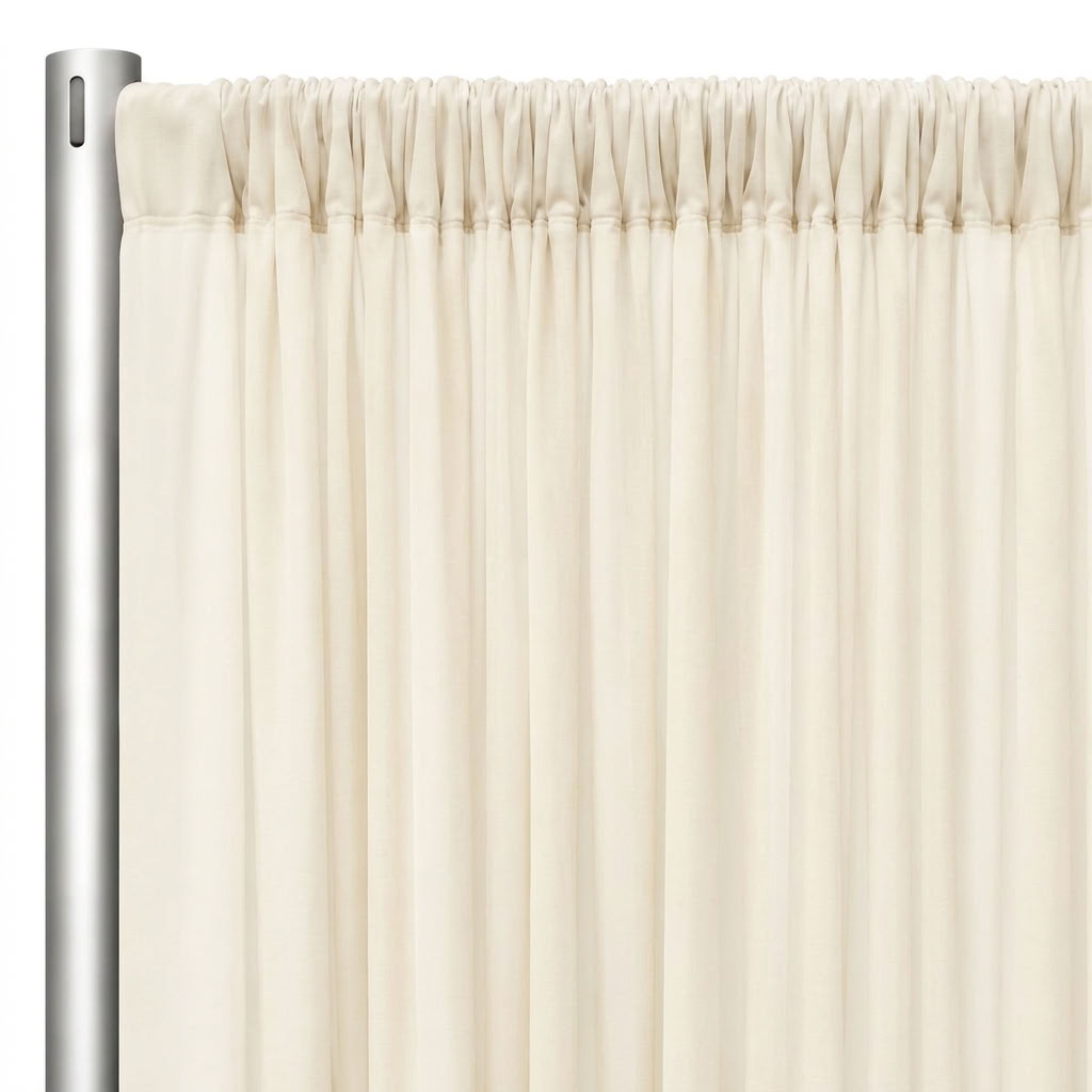 Interlock (Stretch) Drapery Panel in Ivory/D 1113 - hanging drapery