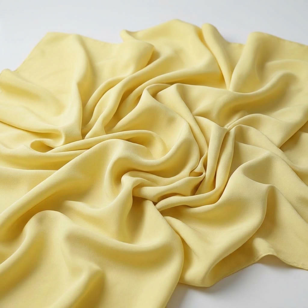 Interlock (Stretch) Wholesale Fabric in Yellow 0013 - loose-fold fabric view