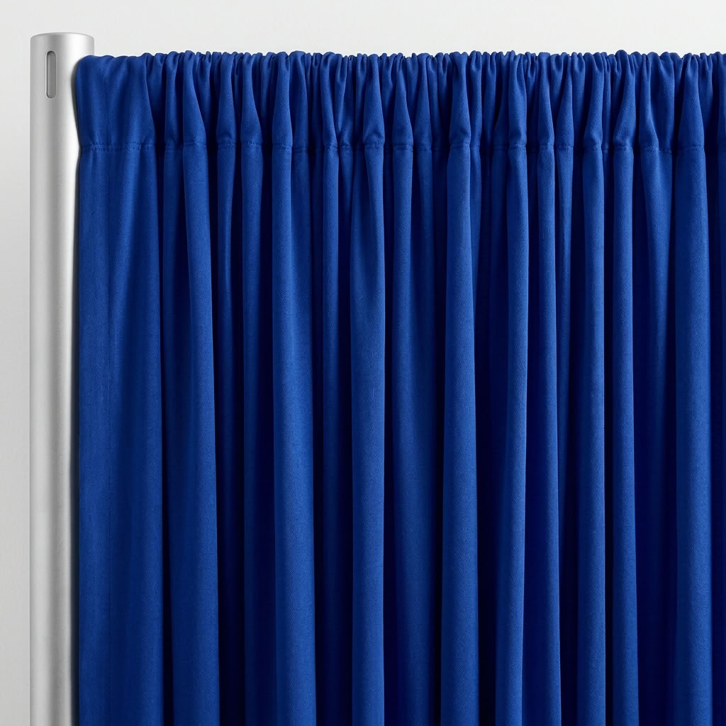 Interlock (Stretch) Drapery Panel in Royal/BRT 1348 - hanging drapery