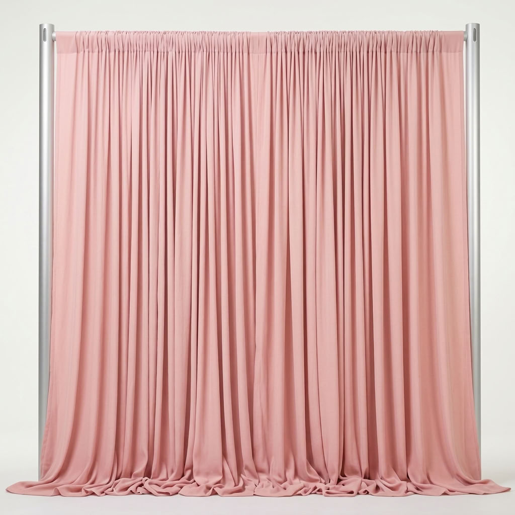 Interlock (Stretch) Drapery Panel in Rose Powder 1818 - fabric view 1
