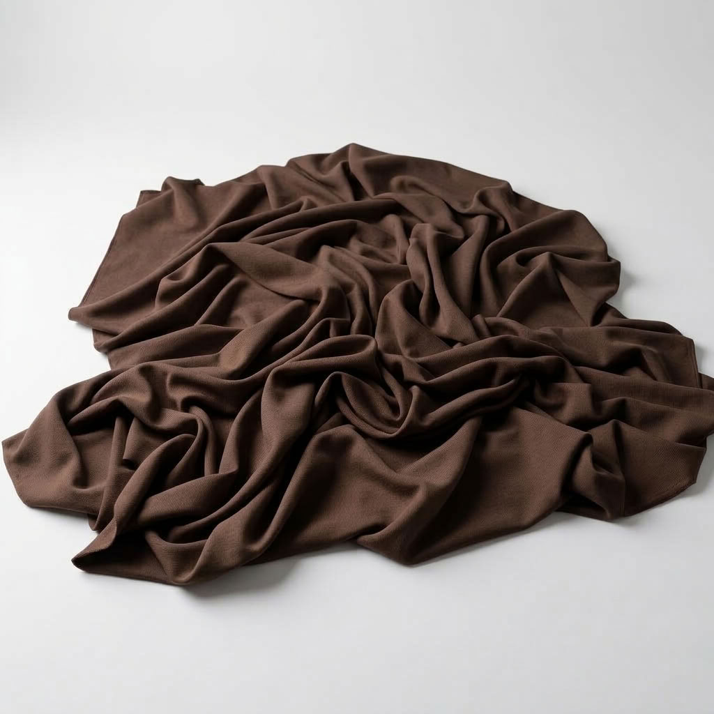 Interlock (Stretch) Drapery Panel in Brown 1266 - fabric detail 2