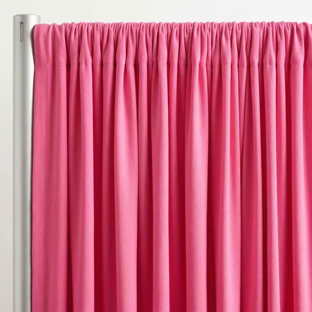 Interlock (Stretch) Drapery Panel in Hot Pink 8198 - hanging drapery