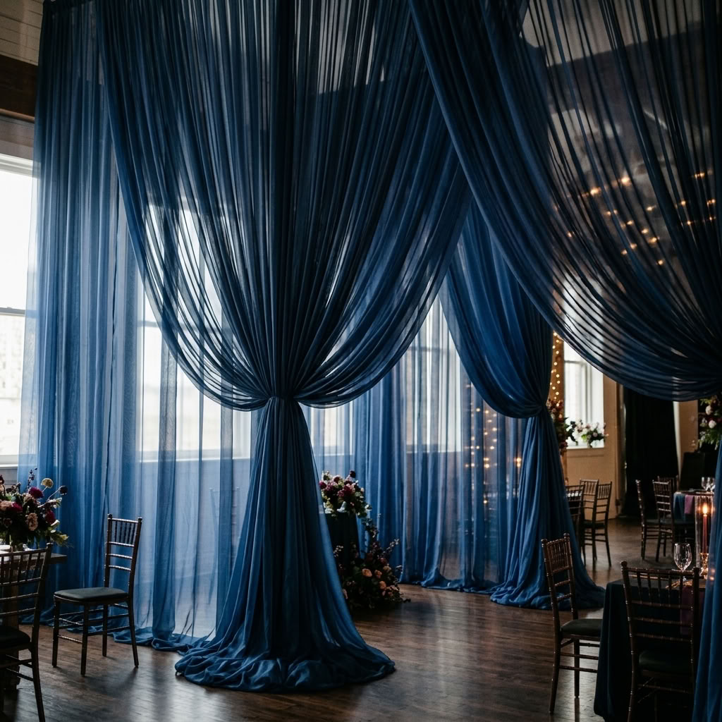 Chiffon Drapery Panel in Perry/D 1502 - drapery view 1