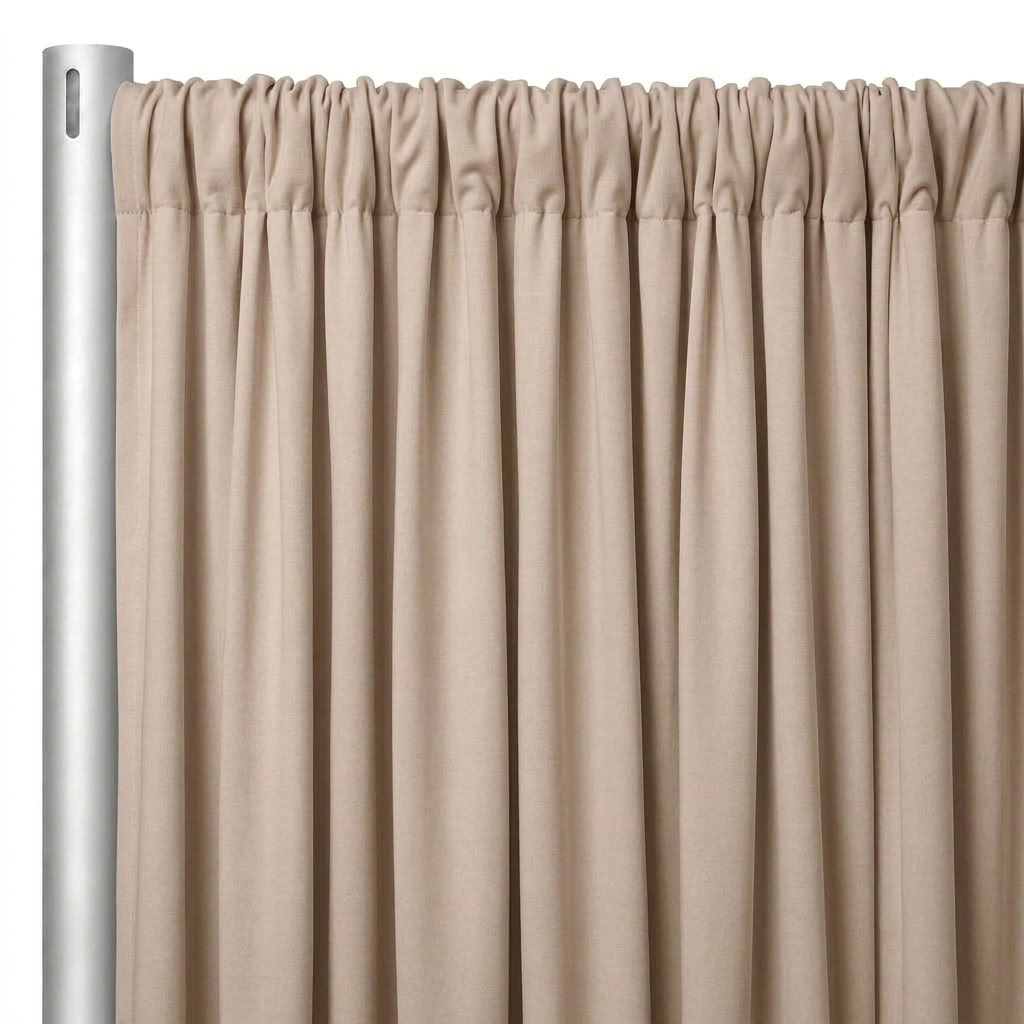 Interlock (Stretch) Drapery Panel in Mocha/L 1385 - hanging drapery