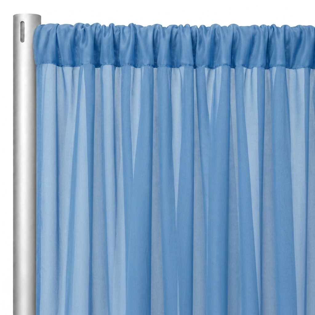 Chiffon Drapery Panel in Blue 1121 - hanging panel