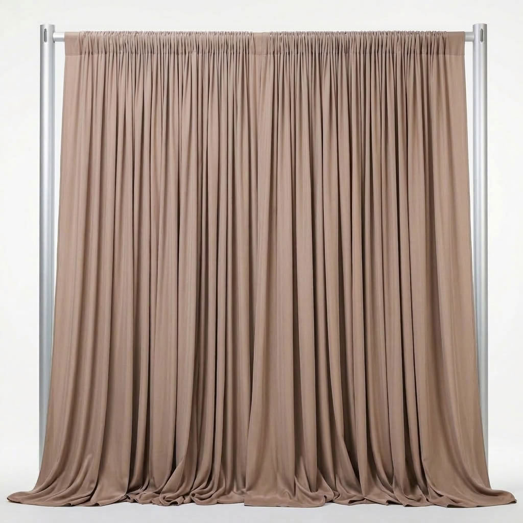 Interlock (Stretch) Drapery Panel in Taupe/D 1184 - fabric view 1