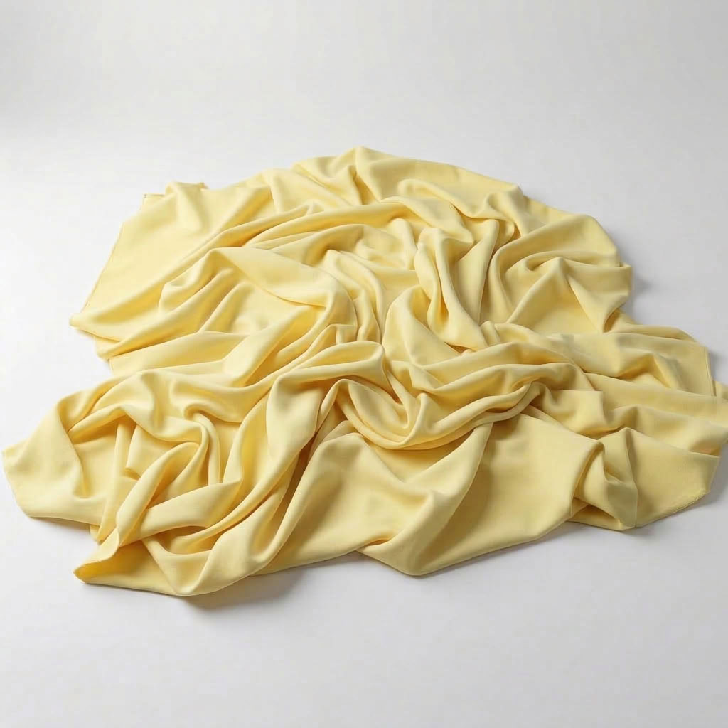Interlock (Stretch) Wholesale Fabric in Yellow 0013 - piled fabric view