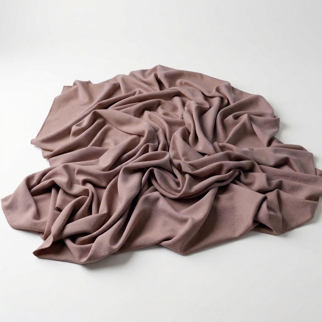 Interlock (Stretch) Wholesale Fabric in Mauve 1804 - piled fabric view
